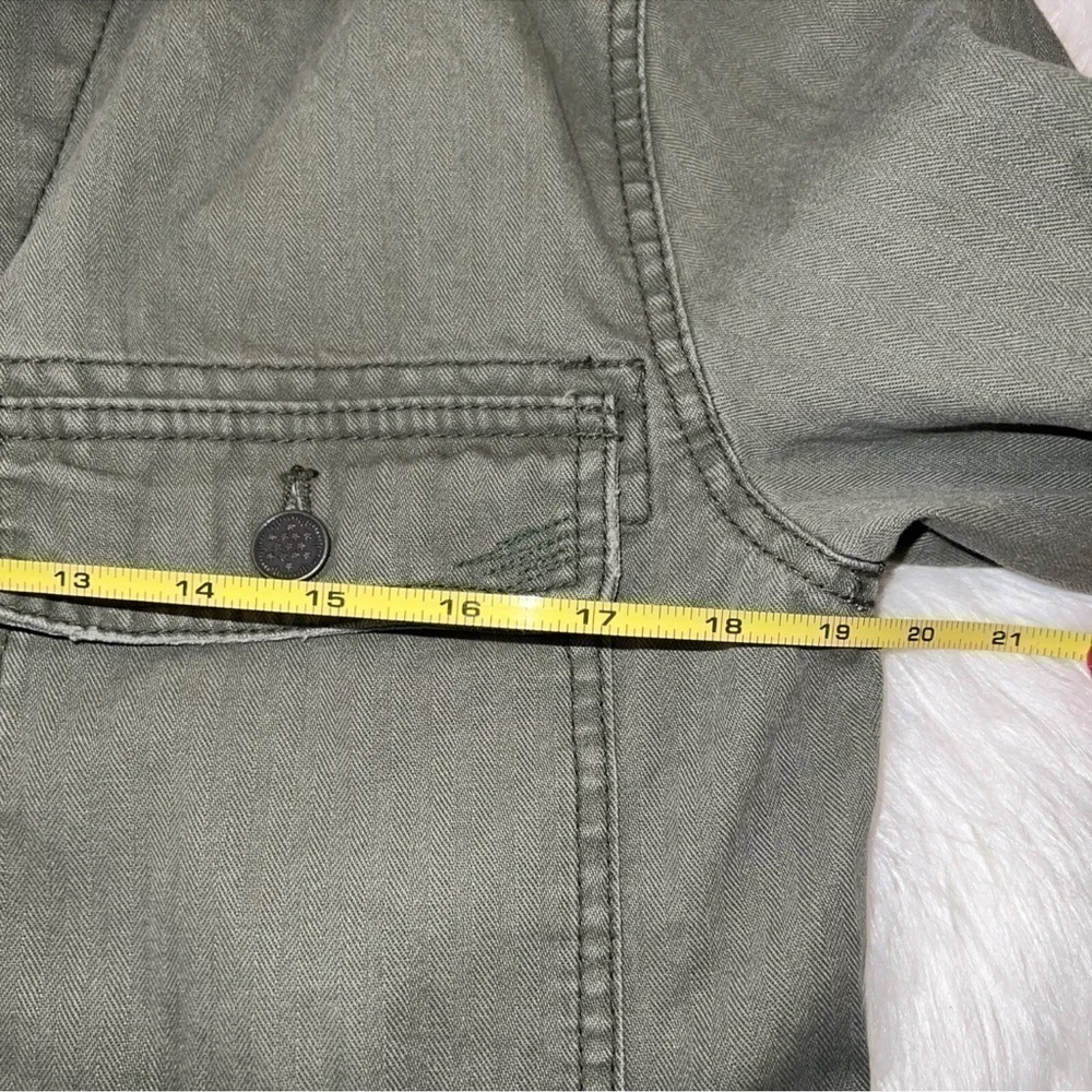 NWT- Free People Forever Free Cotton Tiered Jacket Military Green 💯 Cotton - Picture 10 of 12